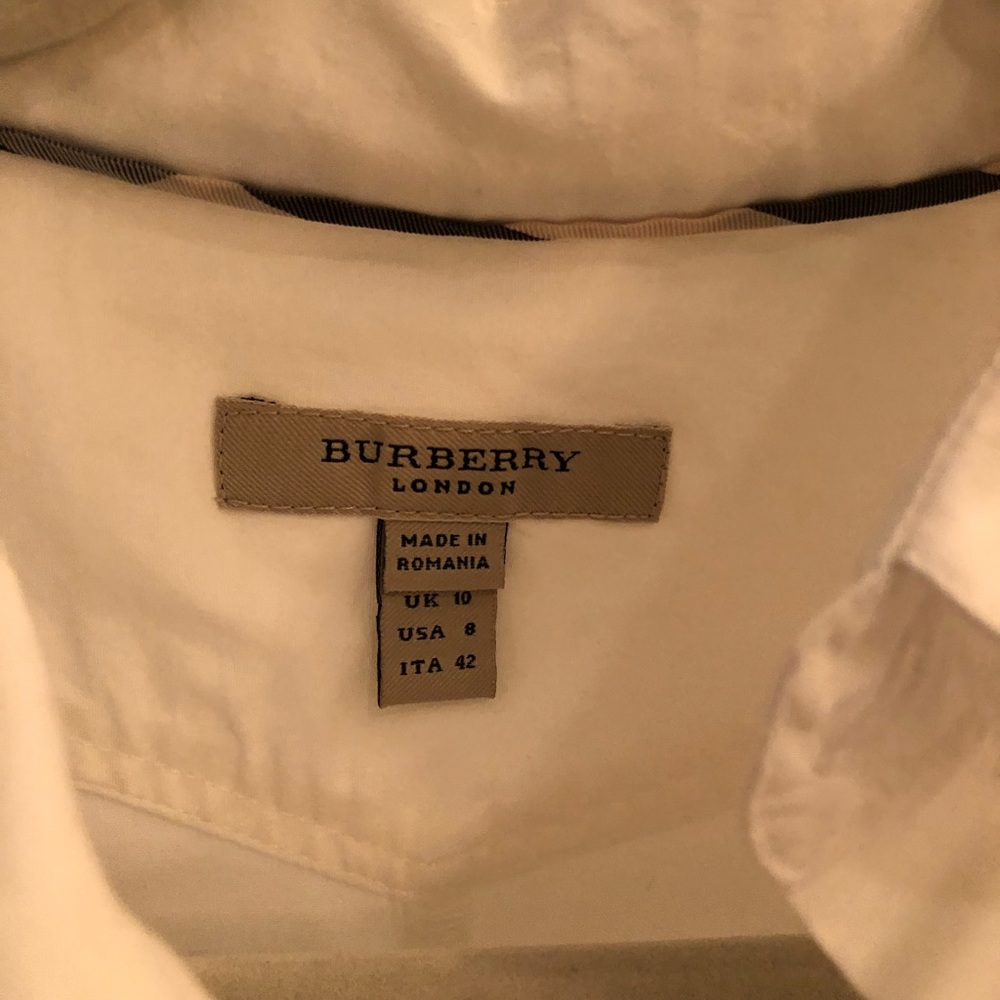 Burberry white long sleeve button up